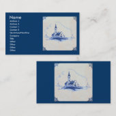 Delft Blue Tile - Kirche Visitenkarte (Vorne/Hinten)