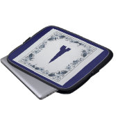 Delft blue tile New Church in Delft Laptopschutzhülle (Vorne Knopf)