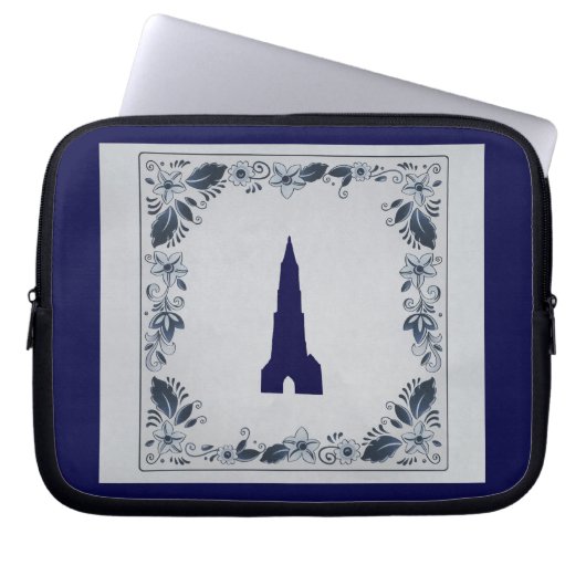 Delft blue tile New Church in Delft Laptopschutzhülle (Vorderseite)