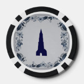 Delft blue tile New Church in Delft Pokerchips (Rückseite)