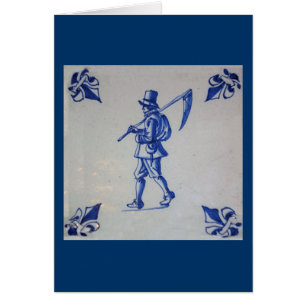 Delft Blue Tile - Rasenmäher, der Scythe oder Sich