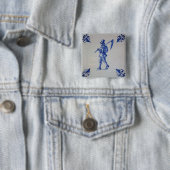 Delft Blue Tile - Rasenmäher, der Scythe oder Sich Button (Beispiel)