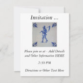 Delft Blue Tile - Rasenmäher, der Scythe oder Sich Einladung (Rückseite)