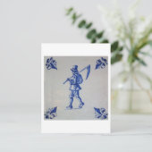 Delft Blue Tile - Rasenmäher, der Scythe oder Sich Einladung (Stehend Vorderseite)