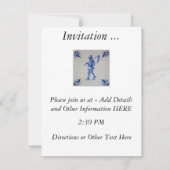 Delft Blue Tile - Rasenmäher, der Scythe oder Sich Einladung (Rückseite)