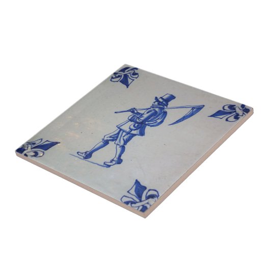 Delft Blue Tile - Rasenmäher, der Scythe oder Sich Fliese (Seite)