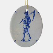 Delft Blue Tile - Rasenmäher, der Scythe oder Sich Keramik Ornament (Rechts)