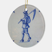 Delft Blue Tile - Rasenmäher, der Scythe oder Sich Keramik Ornament (Links)