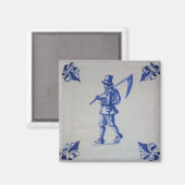 Delft Blue Tile - Rasenmäher, der Scythe oder Sich Magnet (Vorderseite/Rückseite)