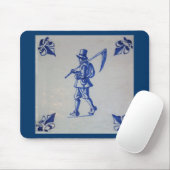 Delft Blue Tile - Rasenmäher, der Scythe oder Sich Mousepad (Mit Mouse)