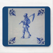 Delft Blue Tile - Rasenmäher, der Scythe oder Sich Mousepad (Vorne)