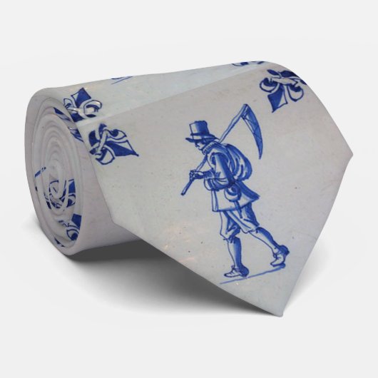 Delft Blue Tile - Template Neck Tie Krawatte (Gerollt)