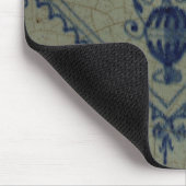 Delft Blue Tile - Vase mit Blume und Bouquet Mousepad (Ecke)
