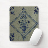 Delft Blue Tile - Vase mit Blume und Bouquet Mousepad (Mit Mouse)