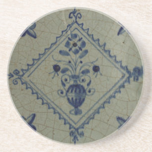Delft Blue Tile - Vase mit Blume und Bouquet Untersetzer