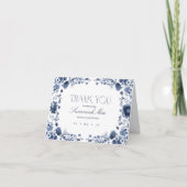 Delft Blue Toile Dankeschön Card | Benutzerdefinie Dankeskarte (Vorderseite)