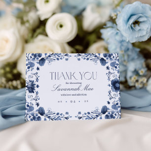 Delft Blue Toile Dankeschön Card Benutzerdefinie Dankeskarte