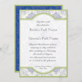 Delft Blue Toile Quatrefolie - Einladung zur Hochz (Vorne/Hinten)