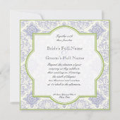 Delft Blue Toile Quatrefolie - Einladung zur Hochz (Vorderseite)