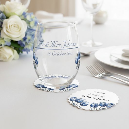 Delft Blue Tulip, custom Untersetzer