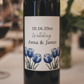 Delft Blue Tulip, custom Weinetikett