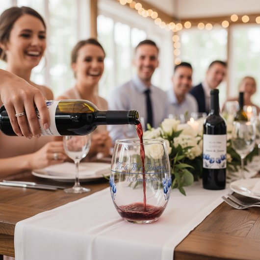 Delft Blue Tulip, custom Weinetikett