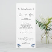 Delft Blue Tulip Wedding Program (Stehend Vorderseite)