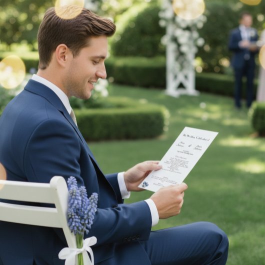 Delft Blue Tulip Wedding Program