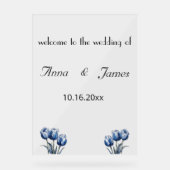 Delft Blue Tulip Wedding Program Acrylschild (Vorderseite)