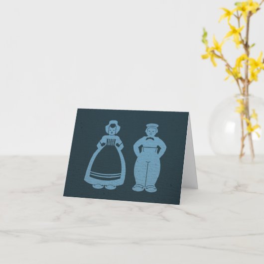 Delft Blue Two Notecard Karte (Gelbe Blume)