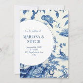 Delft Blue und White Chinoiserie Wedding Einladung (Vorderseite)