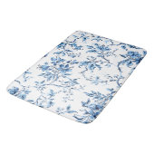Delft Blue und White Floral Badematte (Schrägansicht)