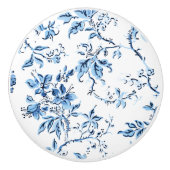 Delft Blue und White Floral Keramikknauf (Vorderseite)