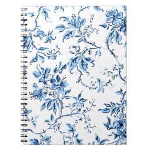 Delft Blue und White Floral Notizblock