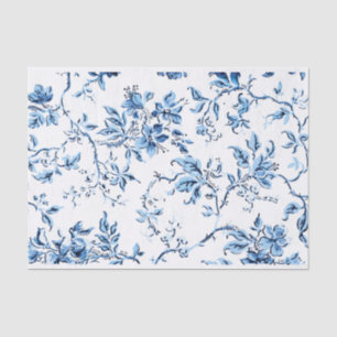 Delft Blue und White Floral Seidenpapier