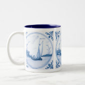 Delft Blue und White Sailboat Tasse (Links)