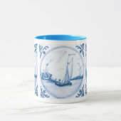 Delft Blue und White Sailboat Tasse (Zentrum)