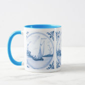 Delft Blue und White Sailboat Tasse (Links)