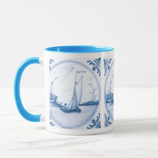 Delft Blue und White Sailboat Tasse (Links)