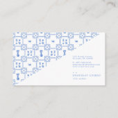 Delft Blue und White Tile Business Card Visitenkarte (Rückseite)