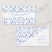 Delft Blue und White Tile Business Card Visitenkarte (Vorne/Hinten)