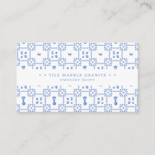 Delft Blue und White Tile Business Card Visitenkarte