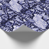 Delft Blue White Bunny Rabbit Birds Dedham Osterta Geschenkpapier (Ecke)