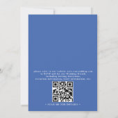 Delft Blue White Chinois Floral QR Code Wedding Einladung (Rückseite)