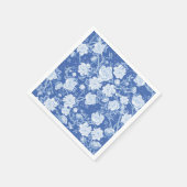 Delft Blue White Chinoiserie Bird Peones Garden Serviette (Ecke)