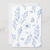 Delft Blue White Chinoiserie Blumenmuster Save The Date (Rückseite)