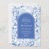 Delft Blue White Chinoiserie Brautparty Einladung (Vorderseite)