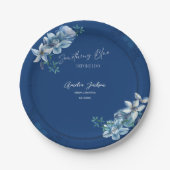 Delft Blue White Chinoiserie Floral Bridal Shower Pappteller (Vorderseite)