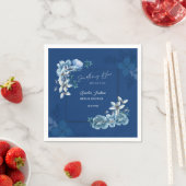 Delft Blue White Chinoiserie Floral Bridal Shower Serviette (Beispiel)