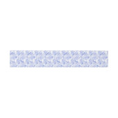 Delft Blue White Chinoiserie Floral Rokoko Toile Einladungsbanderole (Flach)